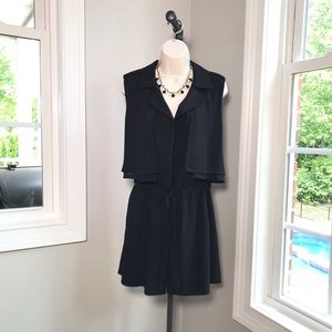 Anthropologie Cartonnier Black Tie Waist Vest